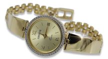 Prześliczny 14k złoty damski zegarek Geneve lw079 P
