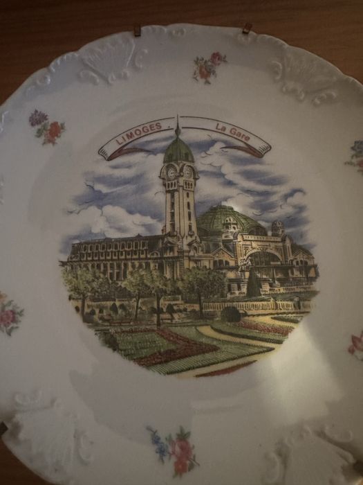 Prato antigo em porcelana de limoges