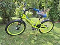 Rower dziecięcy INDIANA Rock Kid 20 cali dla chłopca Limonkowy