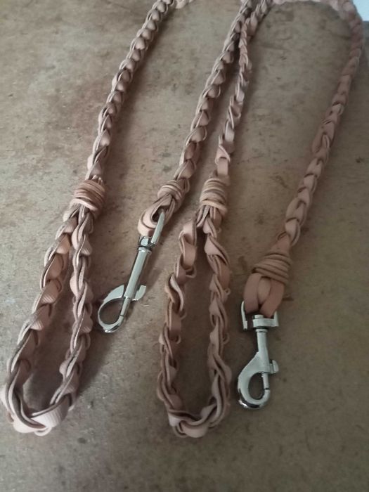 Trelas em couro para treinar cães