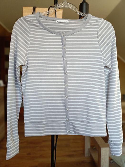 Szary sweterek w paski, Sinsay, XS/S