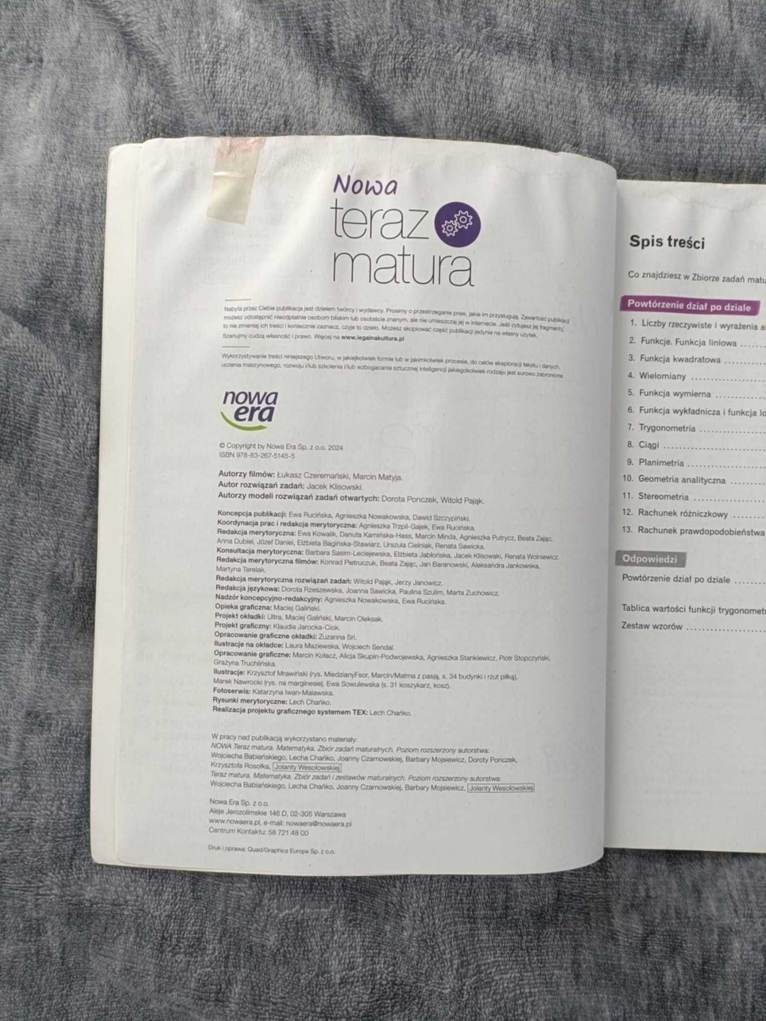 Zbiór zadań maturalnych matematyka poziom rozszerzony Nowa Era