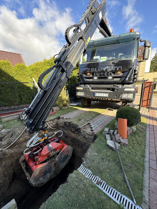 Transport+HDS z łyżką /widłami do palet wywrotka | koparko-ładowarka