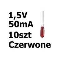 Żarówka miniaturowa czerwona 3x7mm 1,5V 50mA 10szt