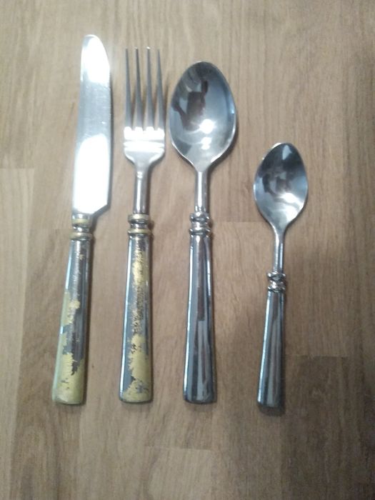 Sztućce srebrne dwa komplety