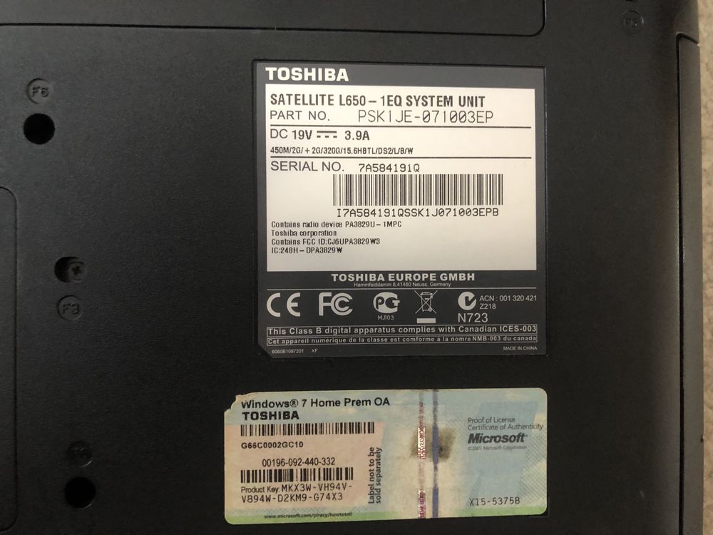 Portatil Toshiba Peças