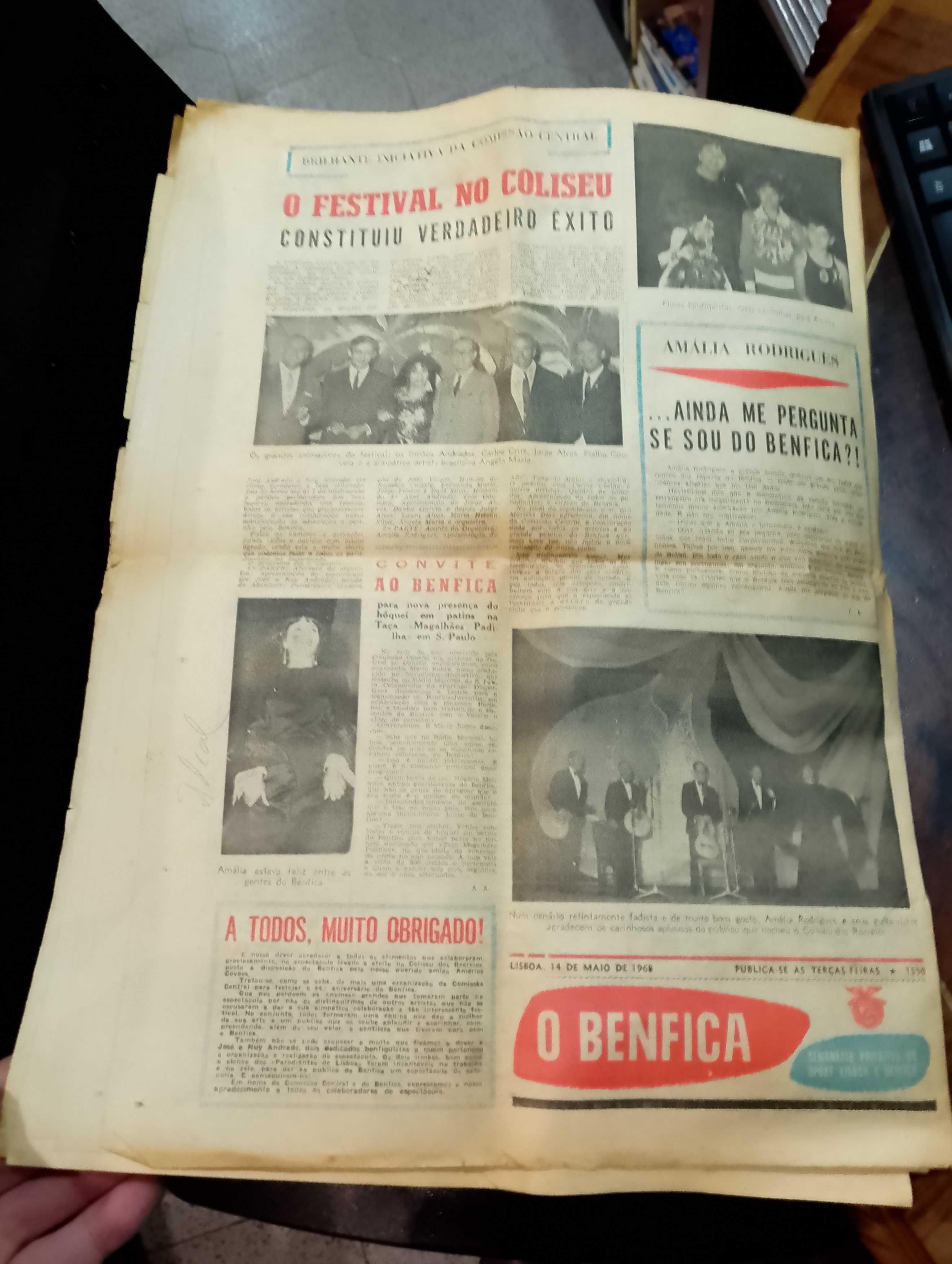 Jornal o Benfica Maio de 1968 Campeões Nacionais