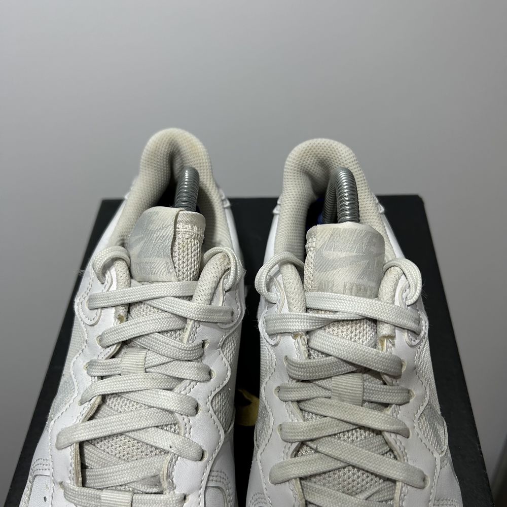 Buty Nike Air Force 1 react af-1 białe tripple white mini logo swoosh