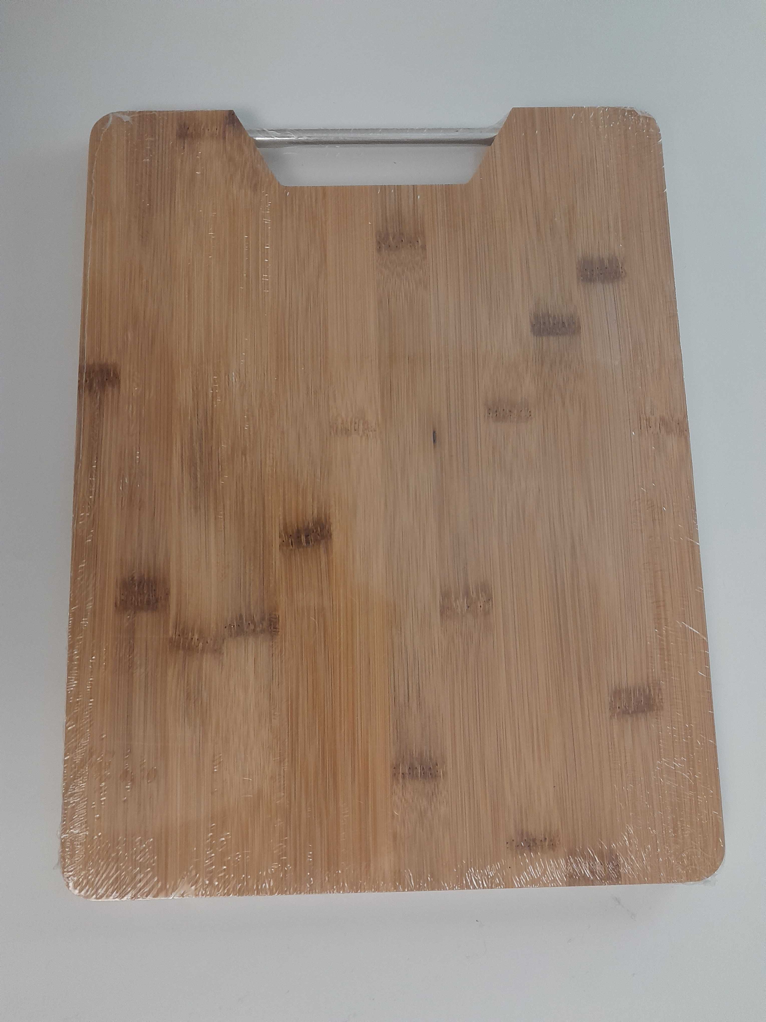 Nowa solidna deska do krojenia z uchwytem/ Bambusowa wym. 32,5 x 25 cm