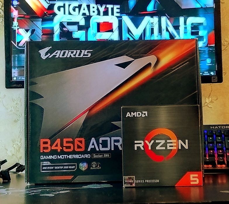 Ryzen 5 5600/ B450 AORUS/ 16Gb 3200MHz FURY игровой комплект AM4 DDR4