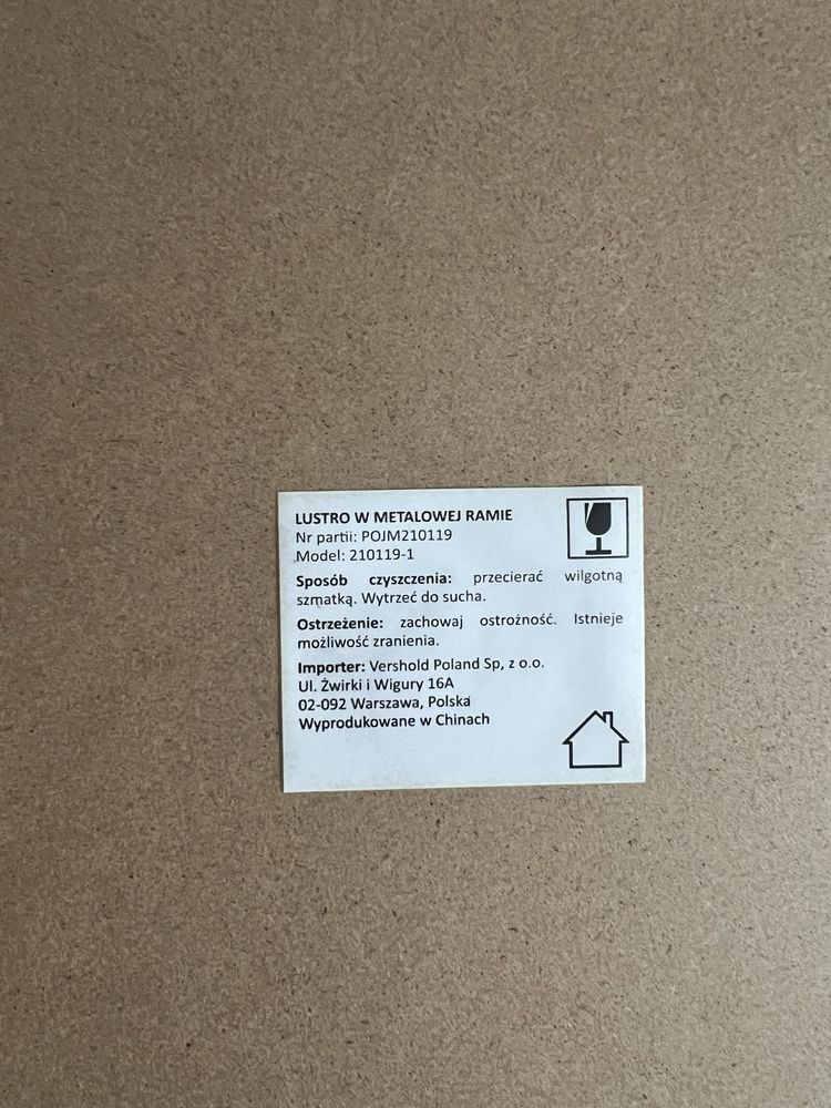 Lustro w czarnej metalowej ramie, 50 cm