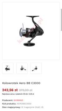 Kołowrotek Shimano Aero BB C3000 nowy