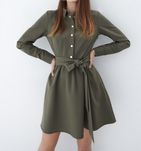Mohito taliowana sukienka rozkloszowana khaki 34 XS