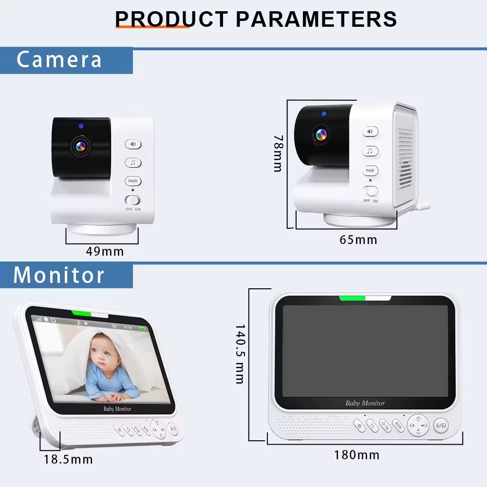 Відеоняня з великим екраном 7 дюймів Baby monitor ABM790