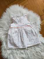 Biała sukienka elegancka 80 86 sukieneczka chrzciny