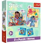 Puzzle dla dzieci 2w1 + gra MEMO Lilo i Stitch Trefl