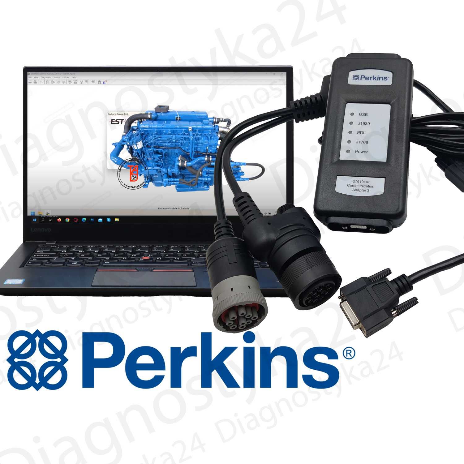 ZESTAW DIAGNOSTYCZNY Perkins EST 2024 Silniki Cummins + Laptop GWAR24