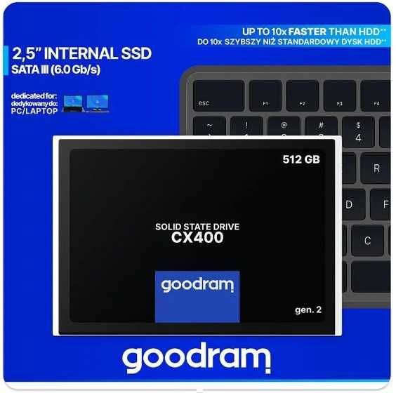Nowy Dysk SSD GOODRAM CX-400 G2 512GB 500GB 2,5" SATA III