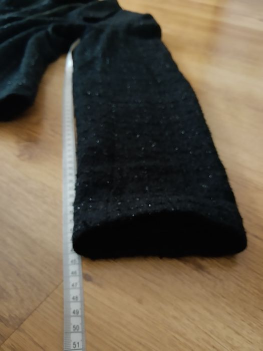Marynarka żakiet L XL czarny 42 błyszczący srebrny damski płaszczyk