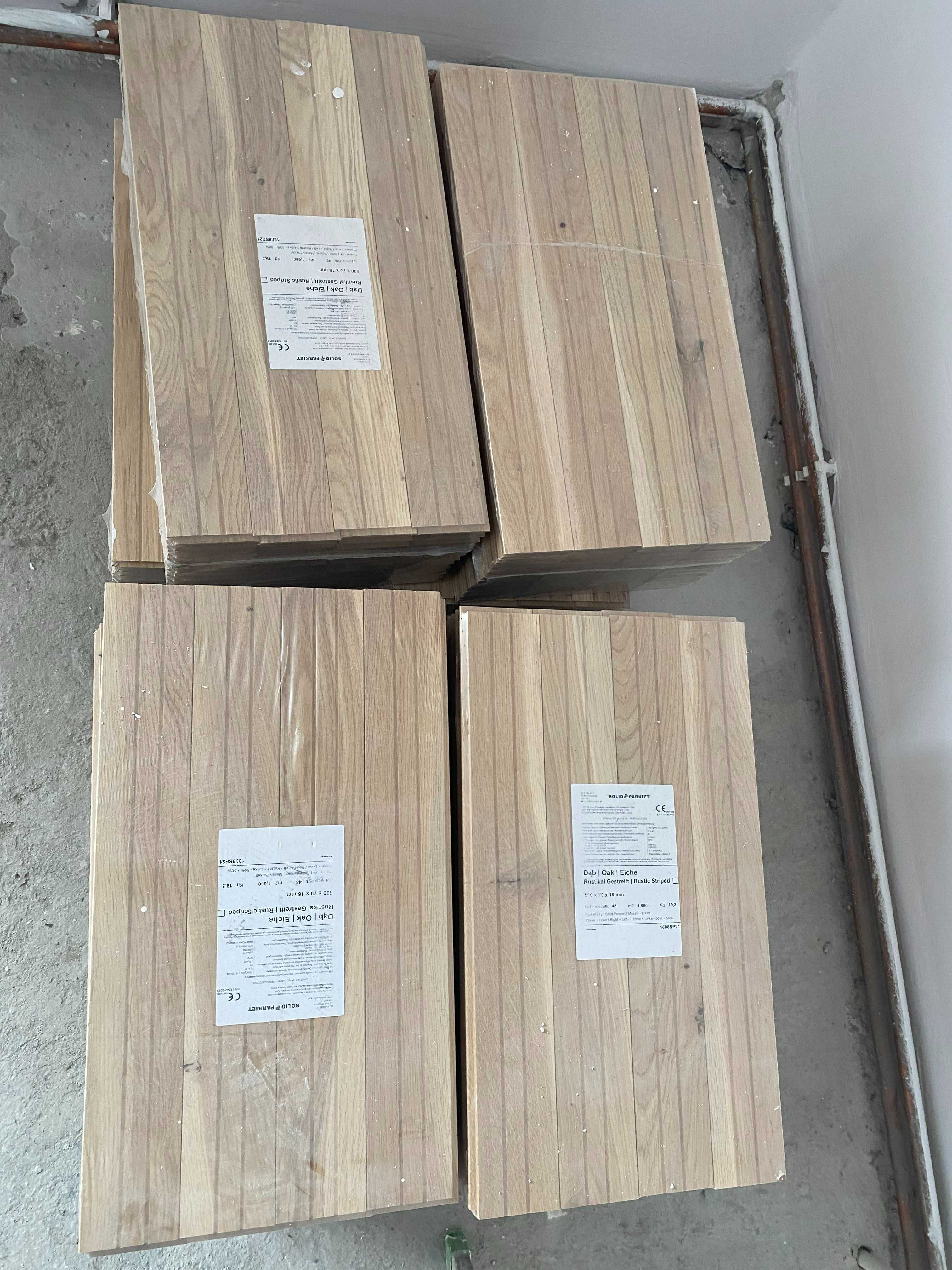 Parkiet klepka lita Dąb Rustikal Gestreift 16x70x500 mm 72,240 m2