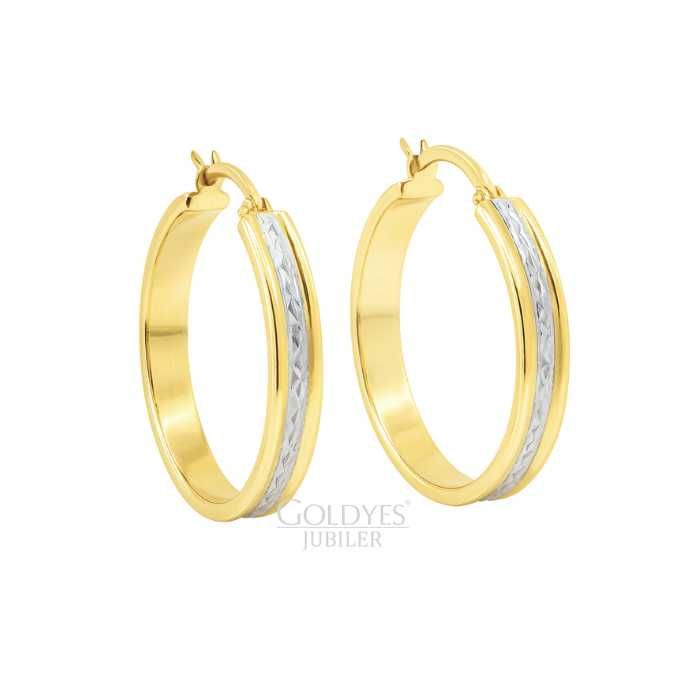 Złote kolczyki koła diamentowane próby złota 585 14k