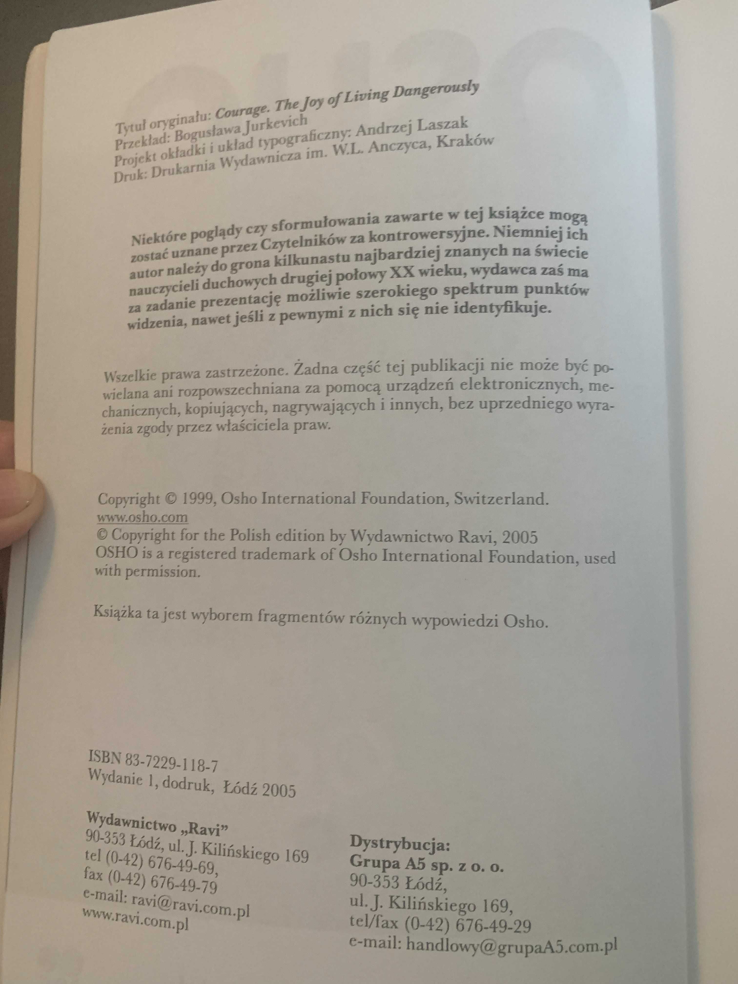 Osho Odwaga. Radość niebezpiecznego życia. Unikat z 1999 r.