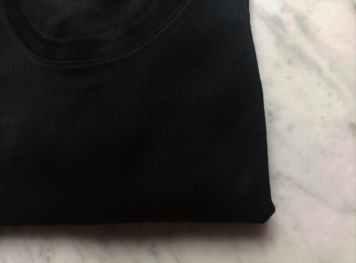 Lux prążkowany T-shirt Calvin Klein L M 40 38 czarny bluzka gładka