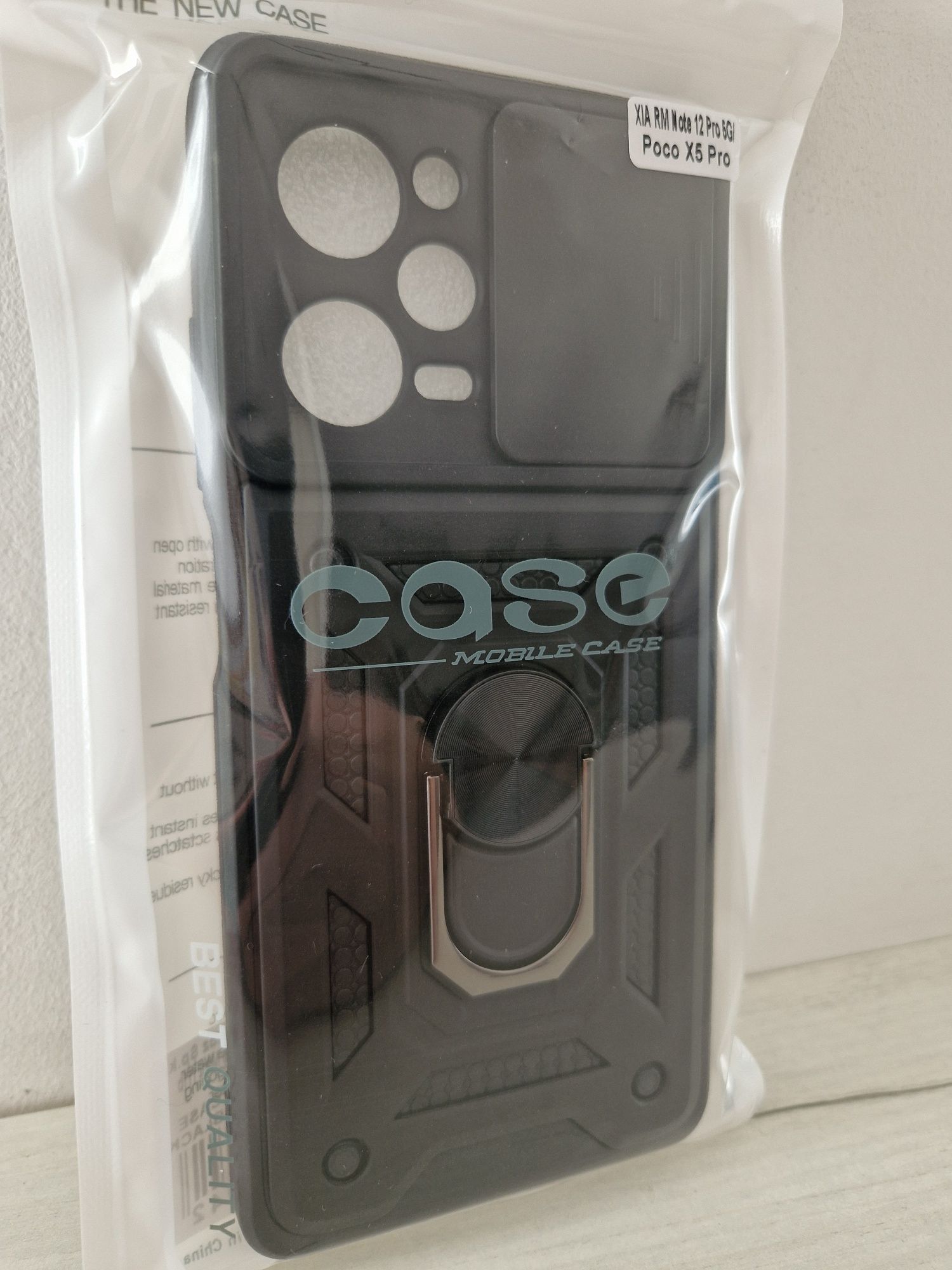 Slide Camera Armor Case Xiaomi Redmi Note 12 Pro 5G/Poco X5 Pro Czarne