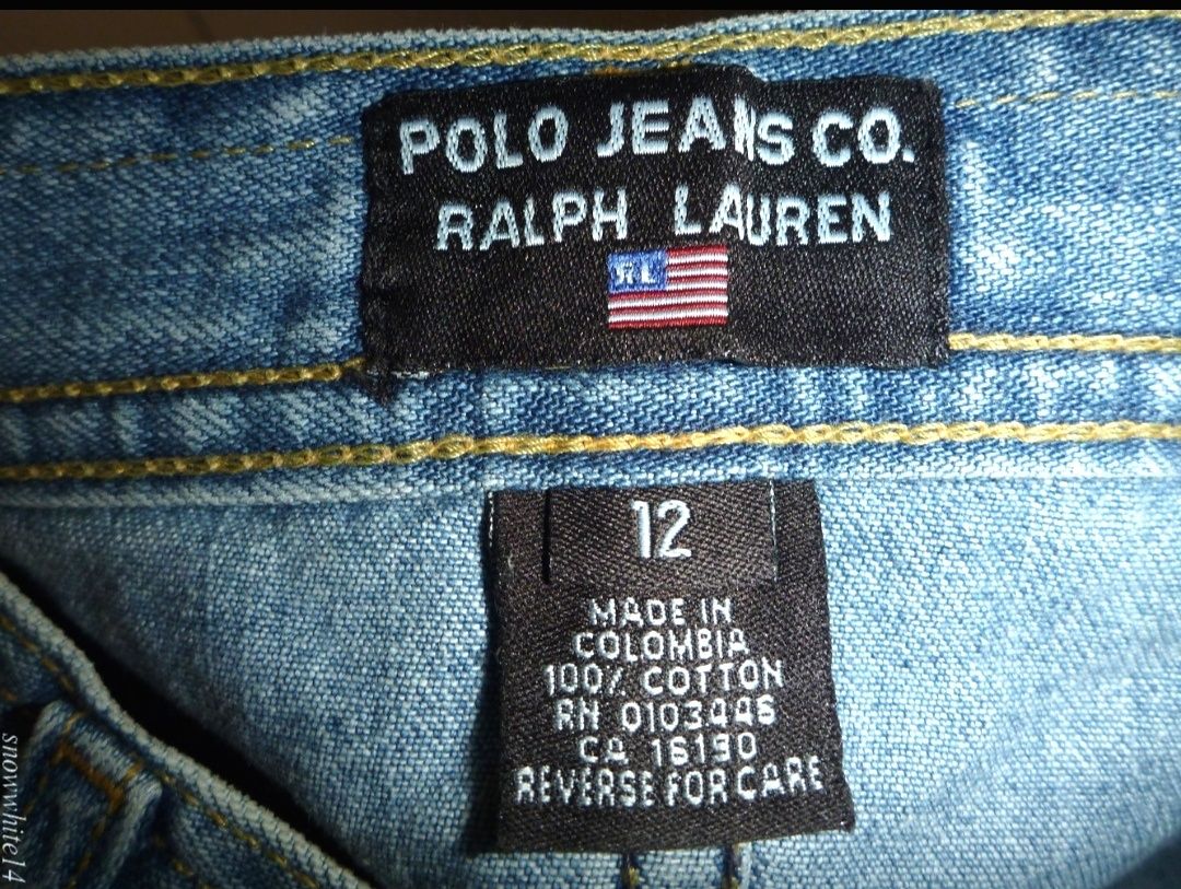 Spódniczka jeansowa tuba kieszonki haft Ralph Lauren lata90 2000 y2k