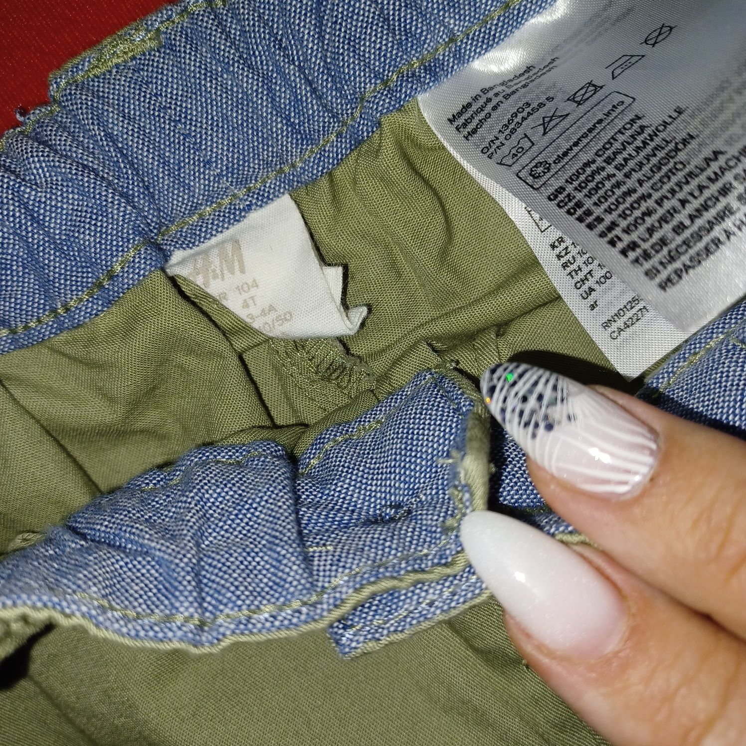 Chinosy 2 pary spodenek h&m 104