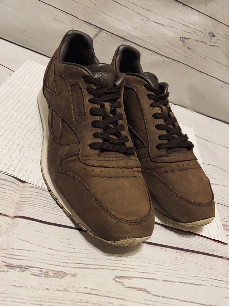 Кроссовки REEBOK CLASSIC LEATHER X оригинал, кожаные коричневые