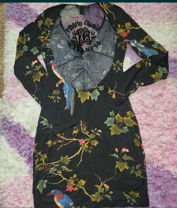 Платье  трикотажное.спина сетка Roberto Cavalli 48р-L