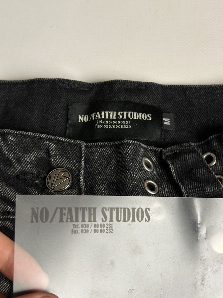 NFS NO FAITH STUDIOS baggy faded джинсы широкие черные opium archive L