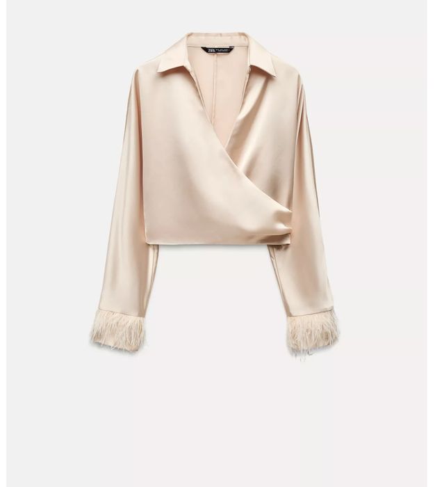 Святкова блуза Zara з пірʼям нова