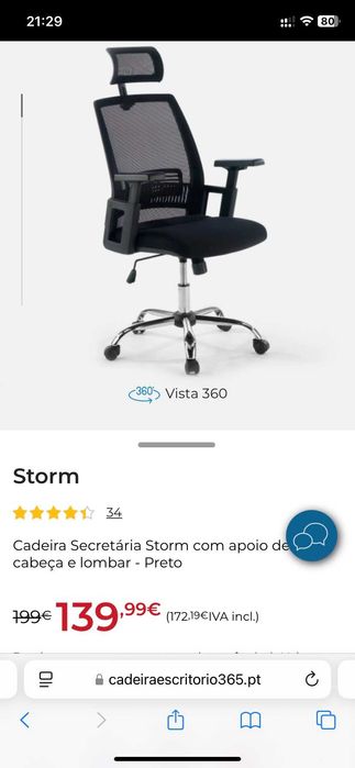cadeira de escritório preto