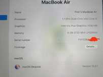 APPLE 13.3 Laptop Macbook Air 1.1GHz Intel Core 3 8 Gb 256 Gb SSD nowy