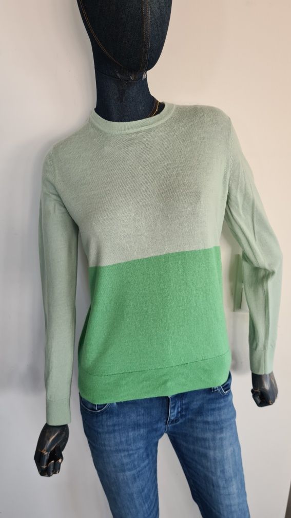 Sweter 100% Merino Wool Wełna. Rozmiar M 38. Miętowy Szałwiowy