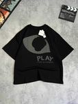 Футболка PLAY Comme des Carcons чорна Оверсайз