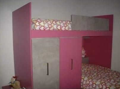 Cama/Beliche com roupeiro de menina