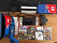 Nintendo Switch Oled Etui Mario gry Gwarancja