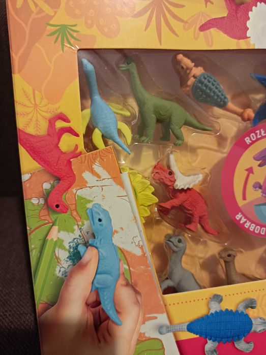 Nowe gumki do ścierania z dinozaurami Dino ruchome elementy