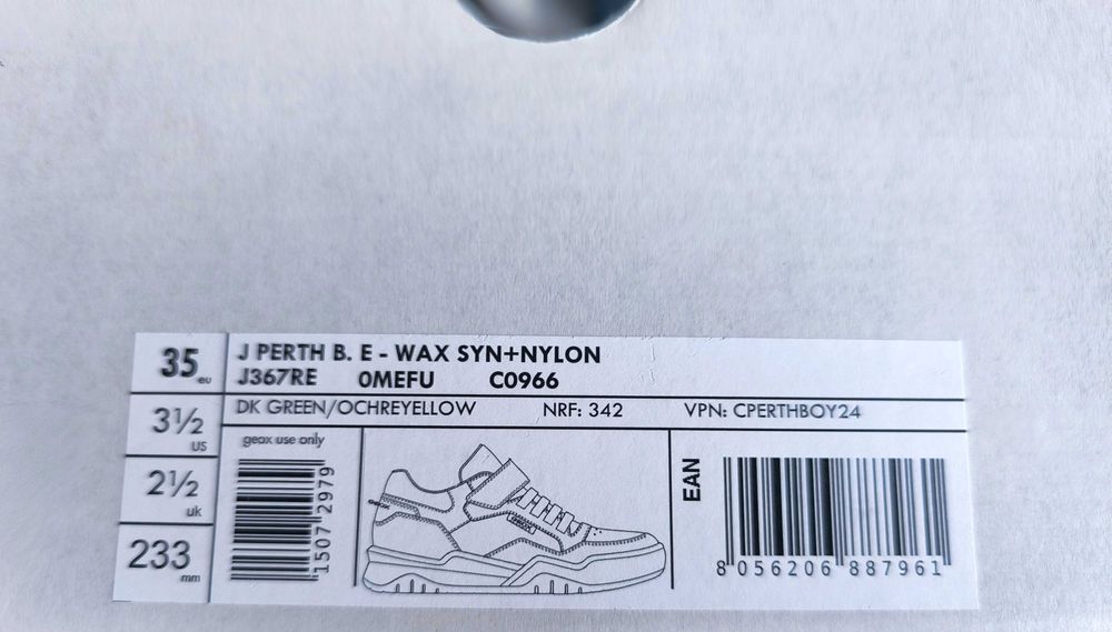 Ténis GEOX J Perth (Green/Yellow) tamanho 35