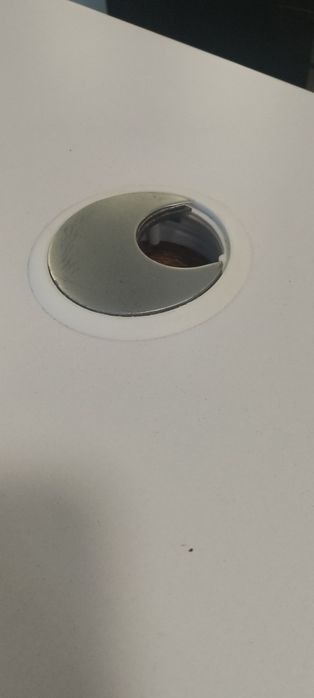 Biurko z szkłem mat biało - szare okazja