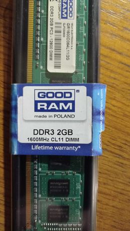 Оперативная память DDR3 2GB 1600 MHz GOODRAM- 1 шт.-для ПК