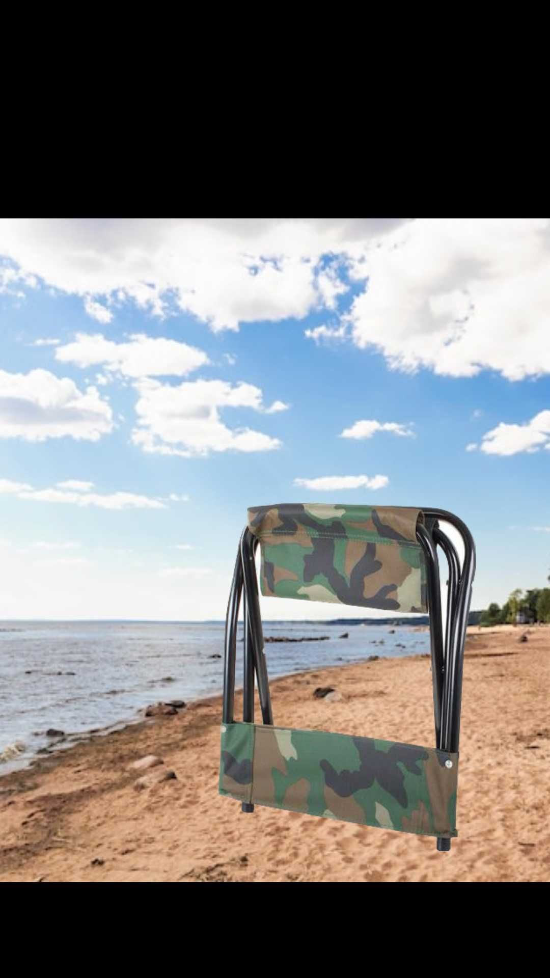 Krzesło wędkarskie turystyczne składane moro duże