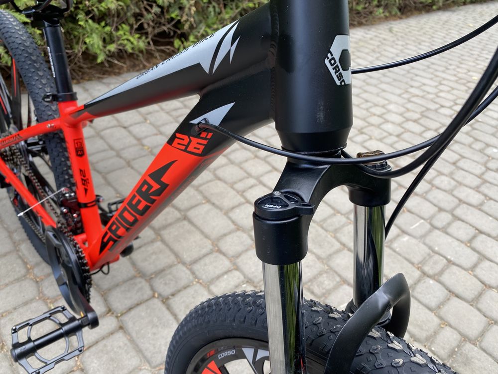 Гірський велосипед Corso Spider 26 Black-Red