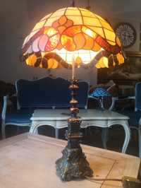 Lampa witrażowa,"Tiffany",stojącą, retro, vintage,salonowa,mosiężna