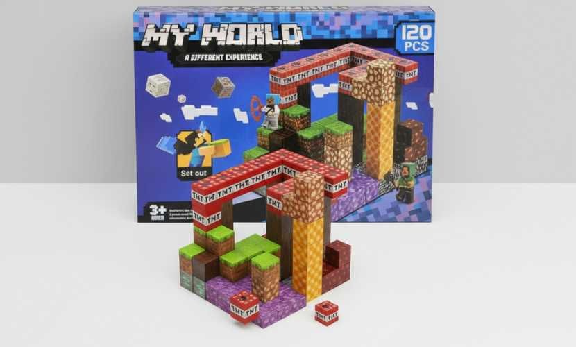 Magnetyczne klocki Minecraft 120 el. kreatywny zestaw z figurkami NOWE