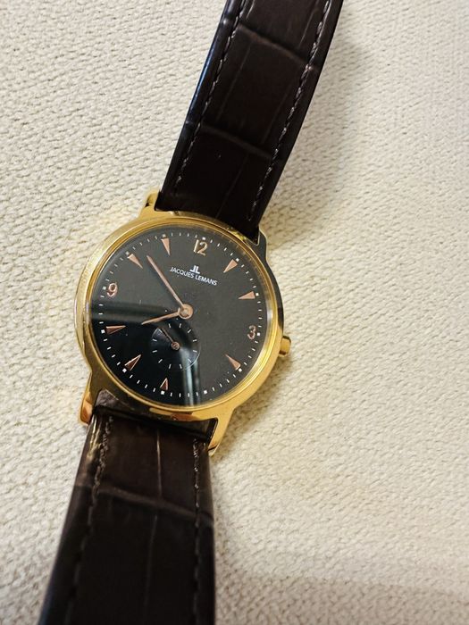 Часи Швейцарія Jacques Lemans  1-1321E шкіра позолота