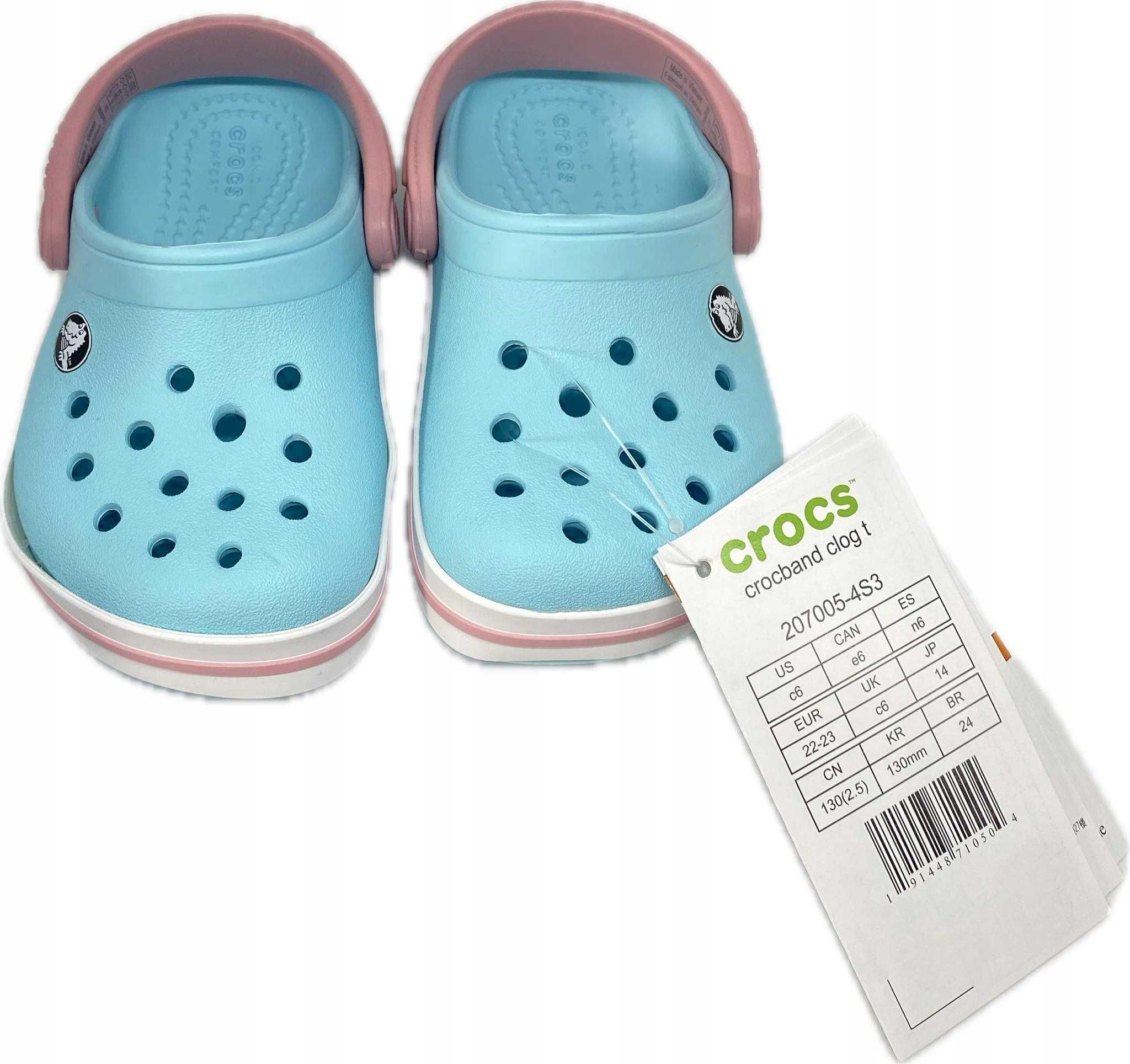 Crocs Unisex Dzieci rozmiar 22/23 Crocband Clog T, Ice - USZKODZONE